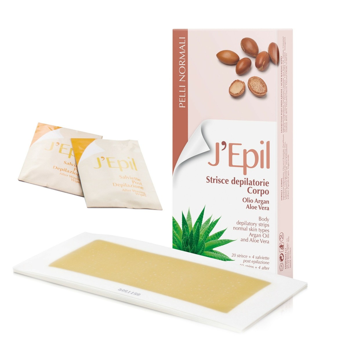 J'EPIL - STRISCE DEPILATORIE CORPO Olio D'argan Aloe Vera